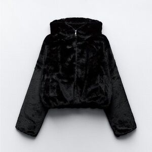 Zara Faux Fur Hooded Jacket